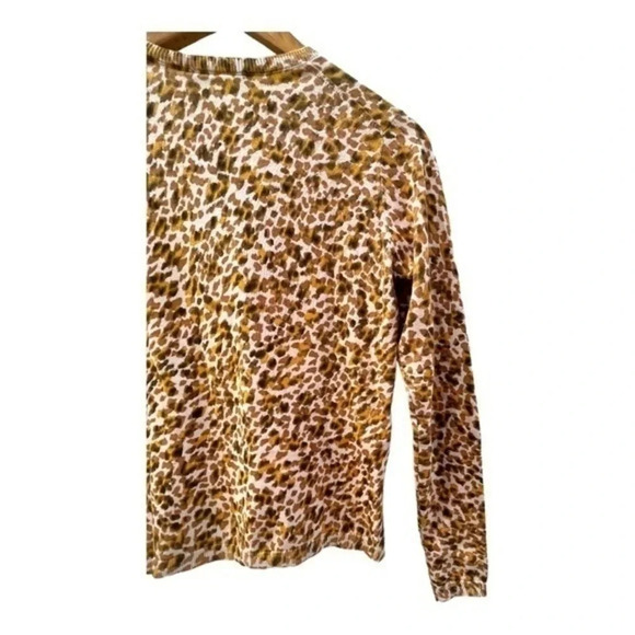 Ann Taylor Womens Size XS Seashell Leopard Print Cotton Long Sleeve Sweater - Picture 5 of 6